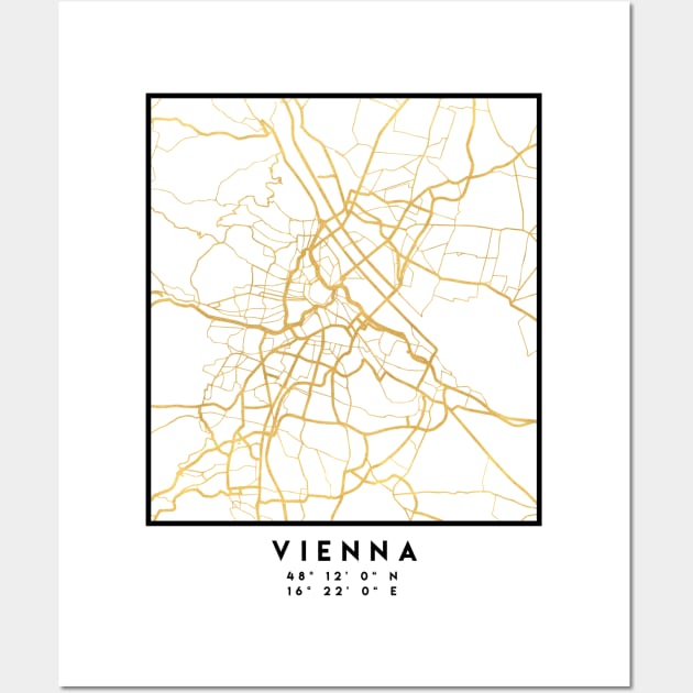 VIENNA AUSTRIA CITY STREET MAP ART Wall Art by deificusArt